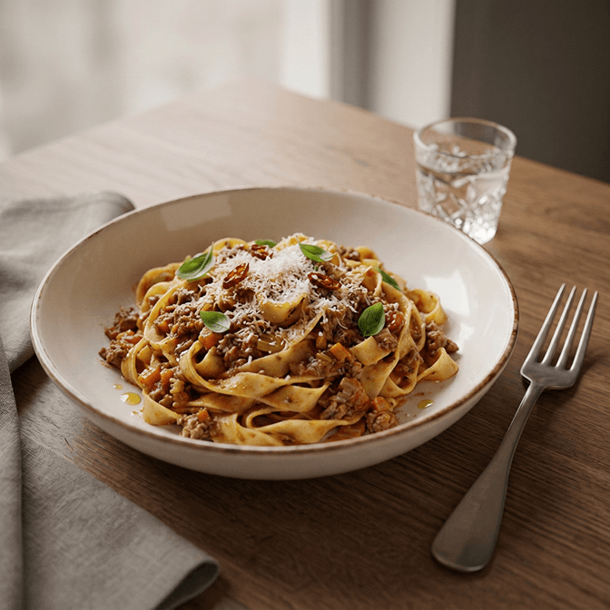 Tagliatelle al Ragù (Bolognese) Bild